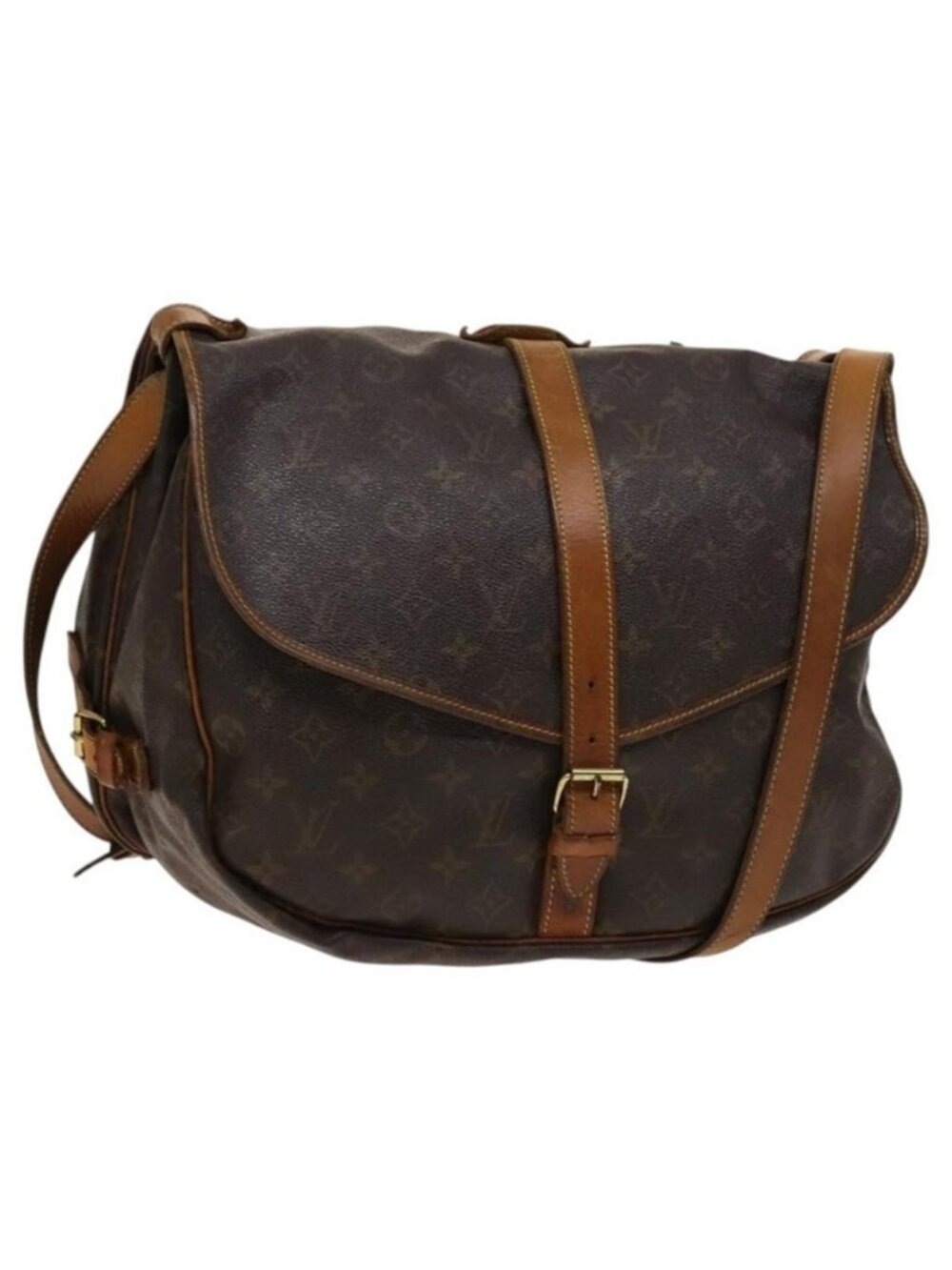 Authentic LOUIS VUITTON Monogram Saumur 35 Shoulder Bag M42254 LV